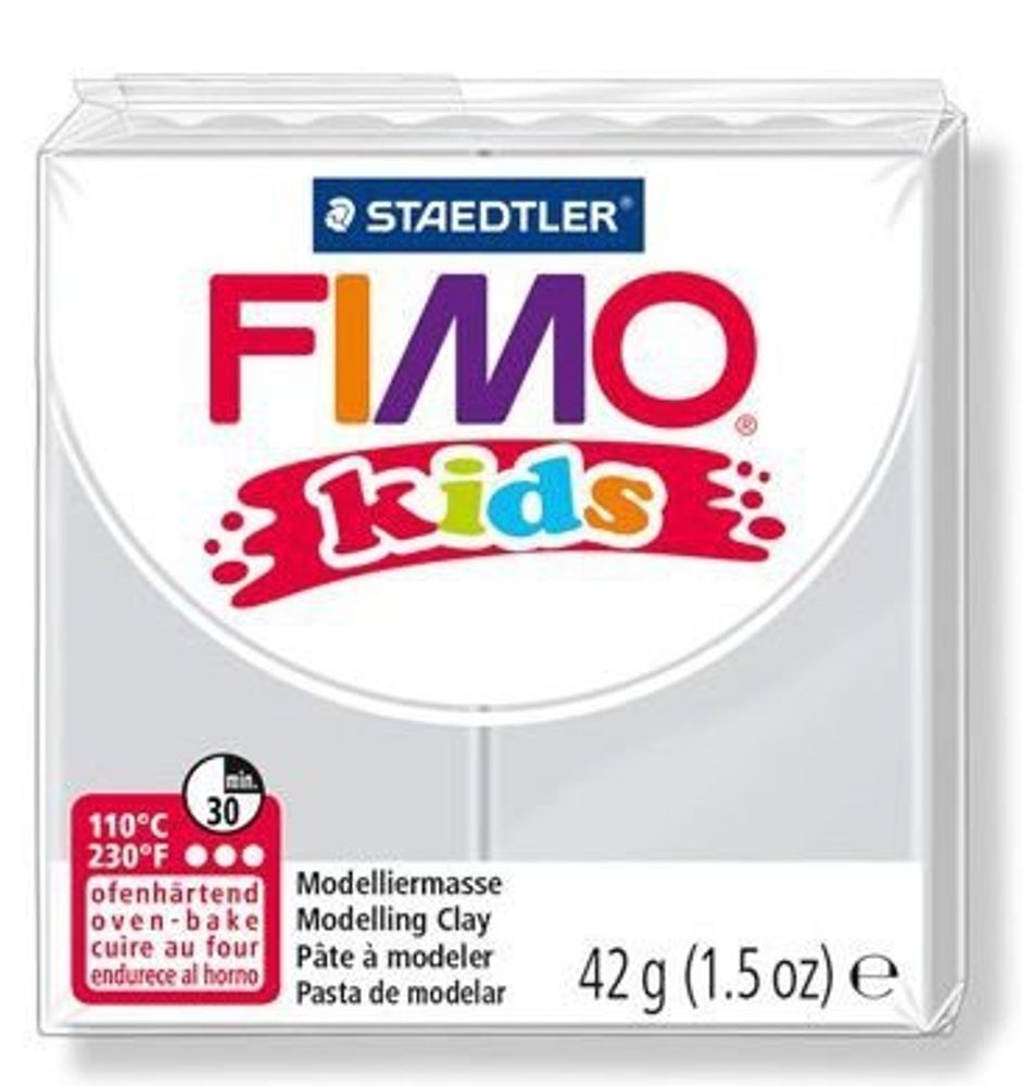 Полимерная глина для детей Fimo Kids, уп. 42 гр, цв. св.серый, 8030-80