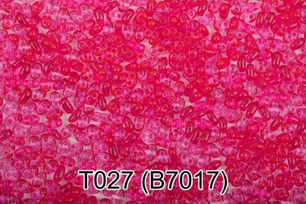 Бисер Gamma Twin 2.5х5 мм, 50 г, T027 розовый (B7017) 321-96001