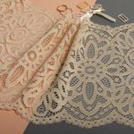 Кружево бельевое эластичное 195 мм / 3 метра, TBY.L1189, цв.126 бежевый