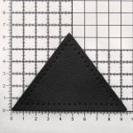 Заплатка пришивная кожа треугольник равнобедр., стор. 8см, с перфорацией, 2 шт, 100% кожа, 01 черный, 9903