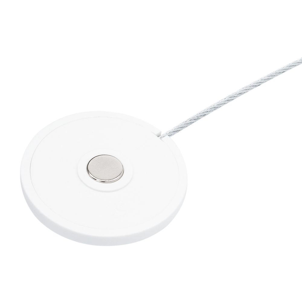 Магнитные клипсы с тросом (30см) d45, однотонные, гладкие (45 белый матовый), 1 шт