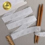 Кружево шитьё 2,8 см, цв.001 белый, уп.2,5м, Kruzhevo