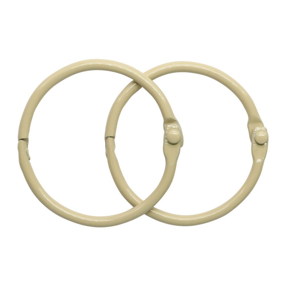 Кольца для альбомов разъемные металл 35 мм, 10 шт, молочный, 5AS-105