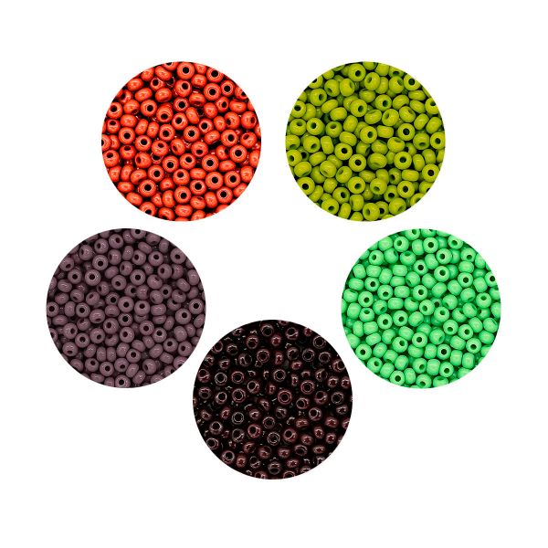 Набор бисера Preciosa 059, 5 цветов по 20 гр, № 10/0 (2.3 мм), диаметр 2,3 мм, 100 гр