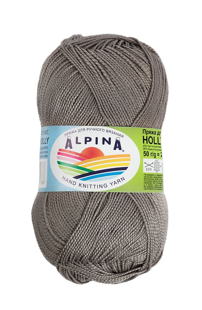 Пряжа Alpina Holly / уп.10 мот. по 50г, 200м, 229 серый