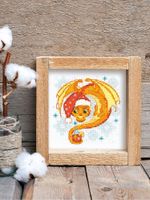 Набор для вышивания нитками Риолис, Чайный дракон 15х15 см