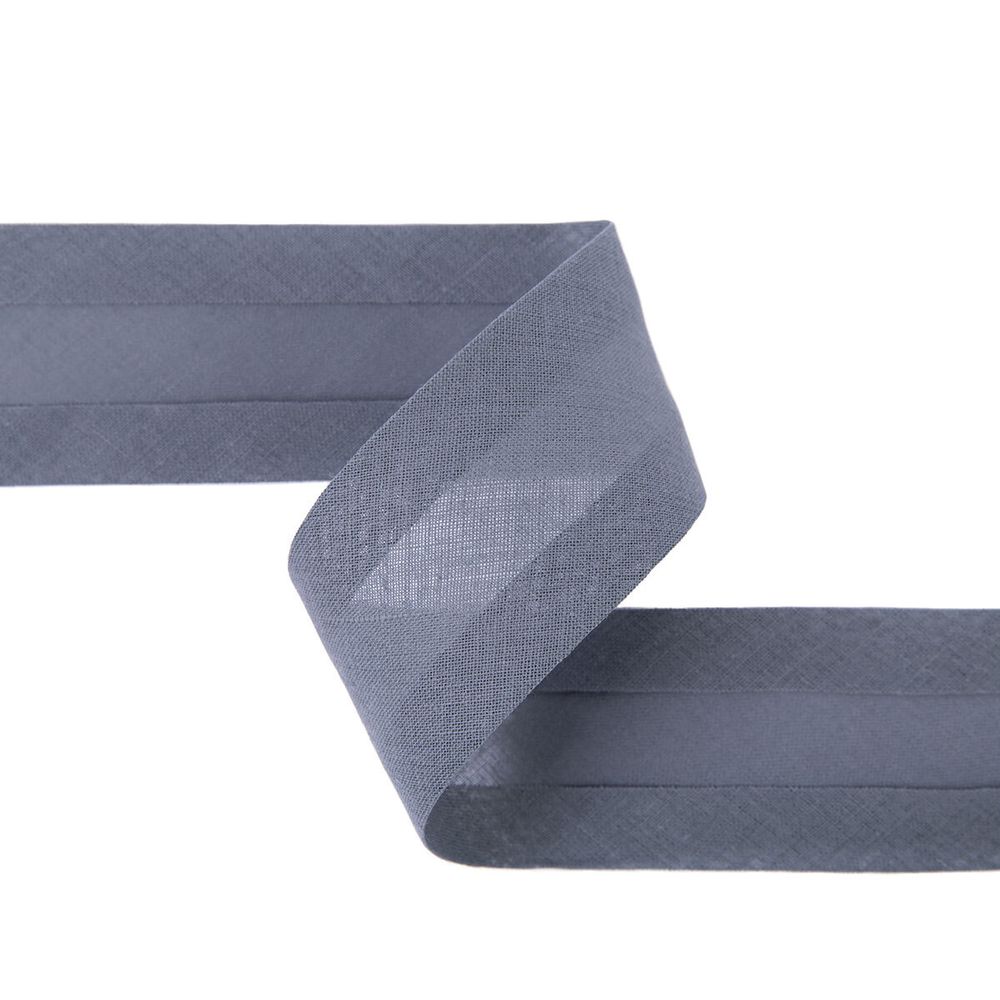 Косая бейка хлопковая 40 мм / 5 шт по 5.4 метра, №072 т.серый, Gamma GK-40C