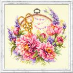 Набор для вышивания нитками Чудесная игла, Пионы для умелицы 25х25 см