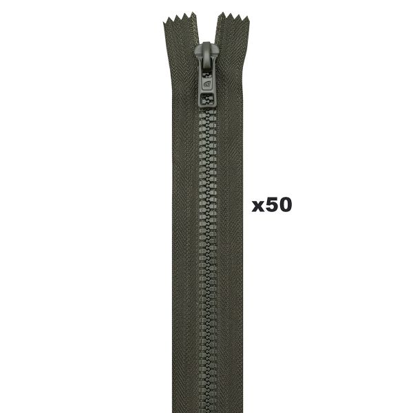 Молния трактор Arta Т6 (6 мм) 1 зам., н/раз., 18 см, (2075), A237 т.хаки, НОВЫЙ МАТОВЫЙ ЗАМОК, уп.10 штук