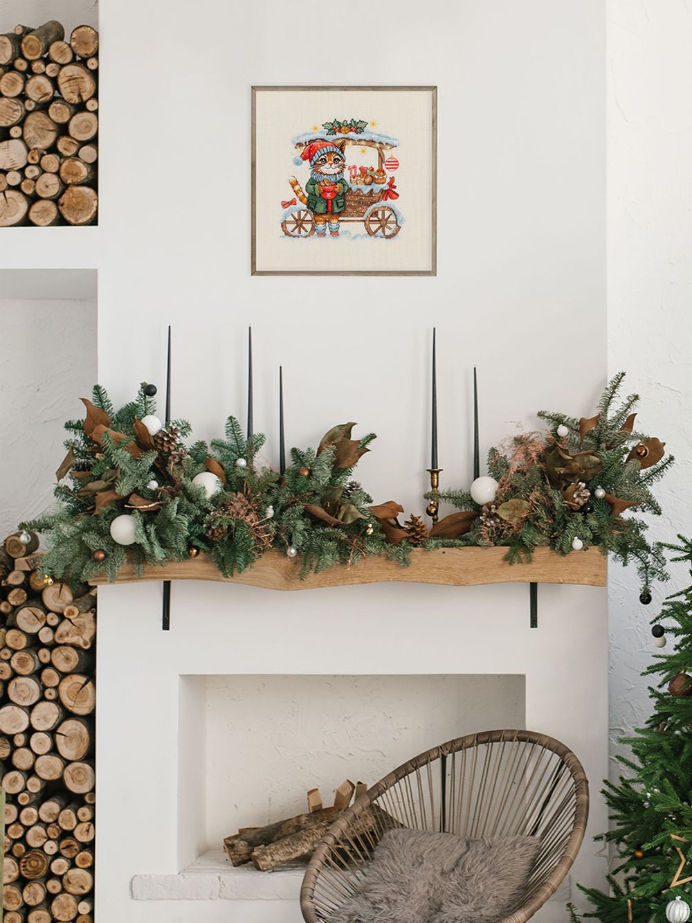 Набор для вышивания нитками Klart 8-578, Тележка со сладостями, 19.5х19 см