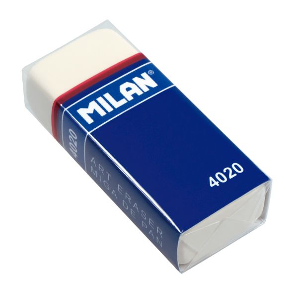 Ластик из синтетического каучука 4020-10 (в картонной обложке и в упаковке) 5,5х2,3х1,3 см, 10 шт, CMM4020-10, Milan