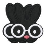 Термоаппликация Зайка в очках 70х85мм (Black (черный)), 2 шт, LA525