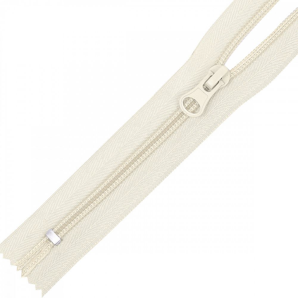 Молния спираль (витая) Т5 (5 мм) 1 зам., н/раз., 18 см, F103 молочный, 50 шт, Mzip