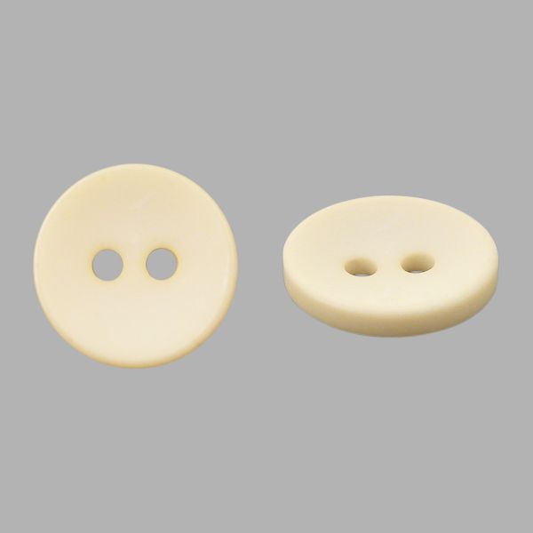 Пуговица 2 прокола 24L=15 мм, Milk2, молочный 2, NE188, 36 шт