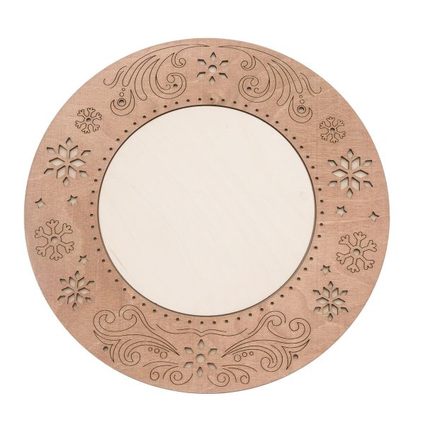 Рамка круглая МП Студия ОР-316, Морозное кружево средняя 26х26 / 16х16 см