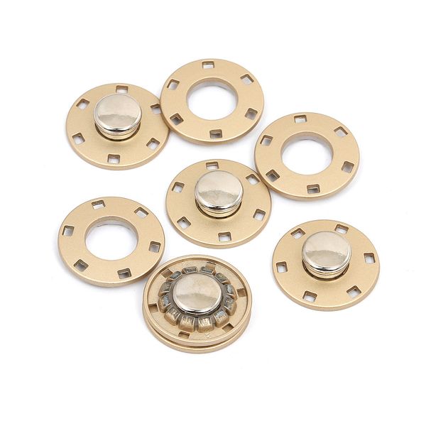 Кнопка пришивная металл ⌀21.0 мм, TBY-S0008, цв.золото матовое уп. 20 шт, TBY
