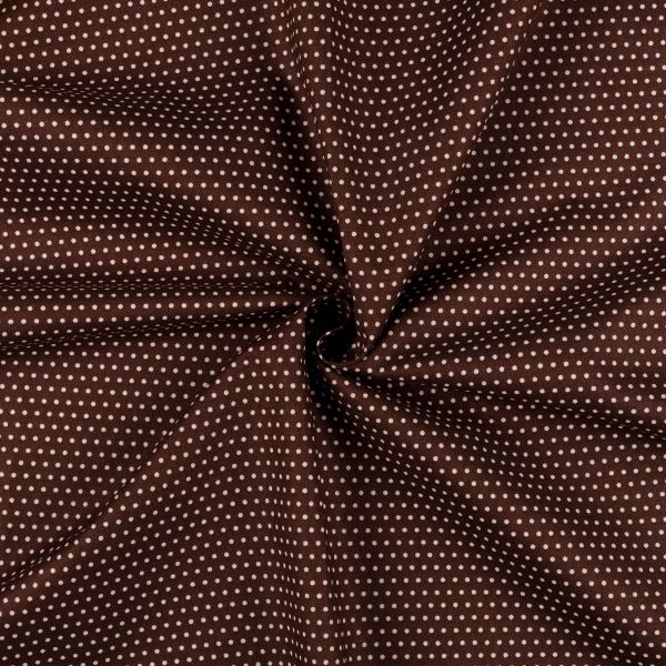 Ткань для пэчворка Peppy Бабушкин сундучок, отрез 50х55 см, 140 г/м², БС-11 кр.горох коричневый, Peppy