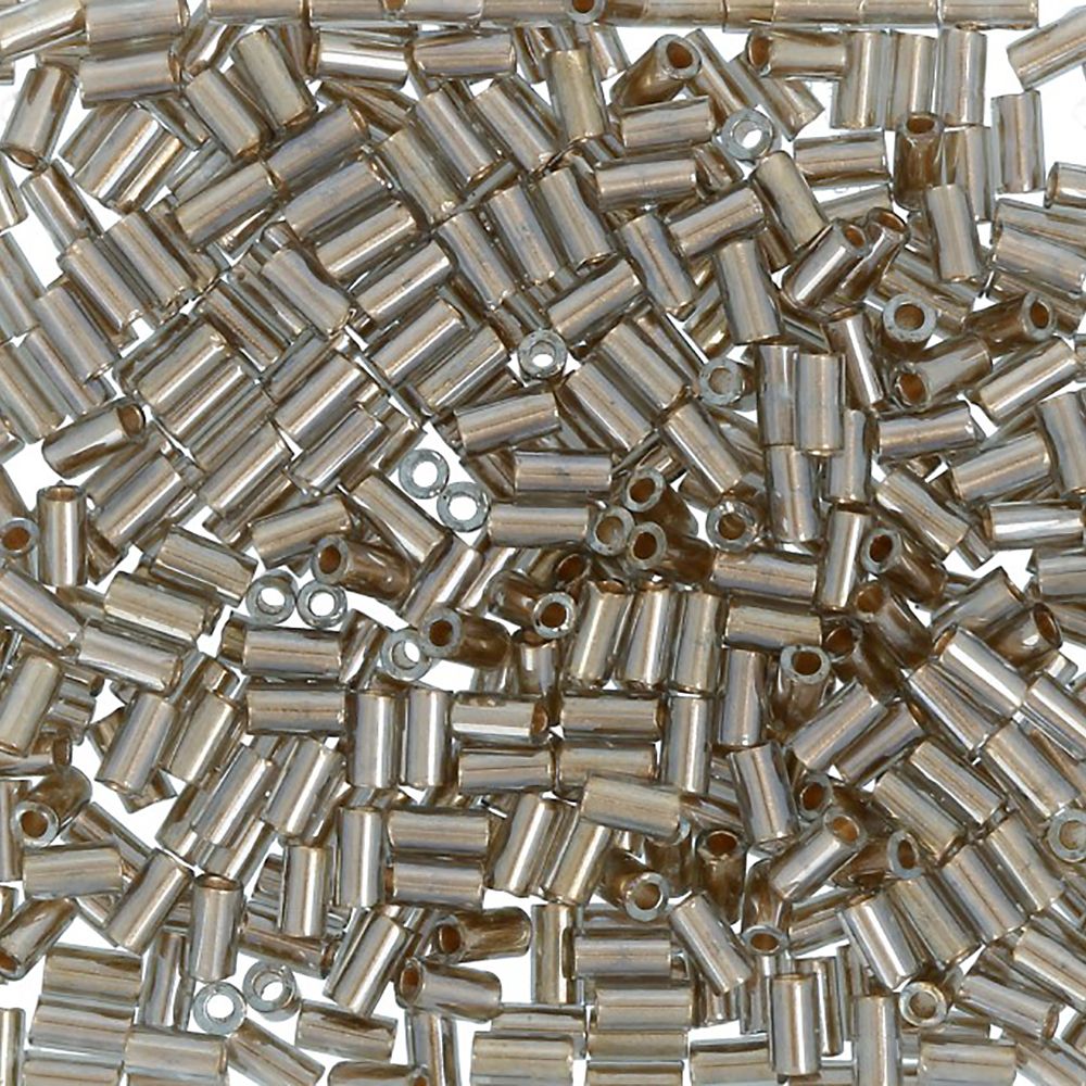 Бисер Toho Bugle 5 (3 мм), 25 г (5х5 г), 0993 св. серый с золотым центром