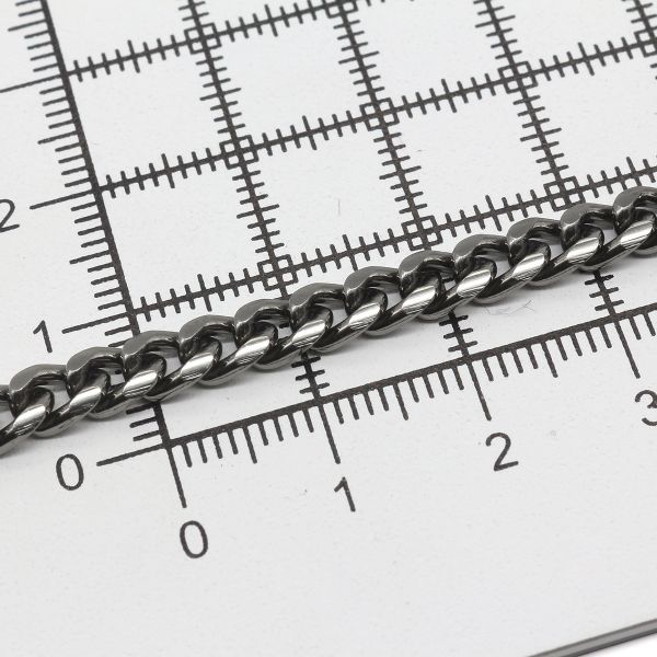 Цепь алюминиевая 6,5 мм, 5,0 мм, боб(10 м) (чер.никель) K17312