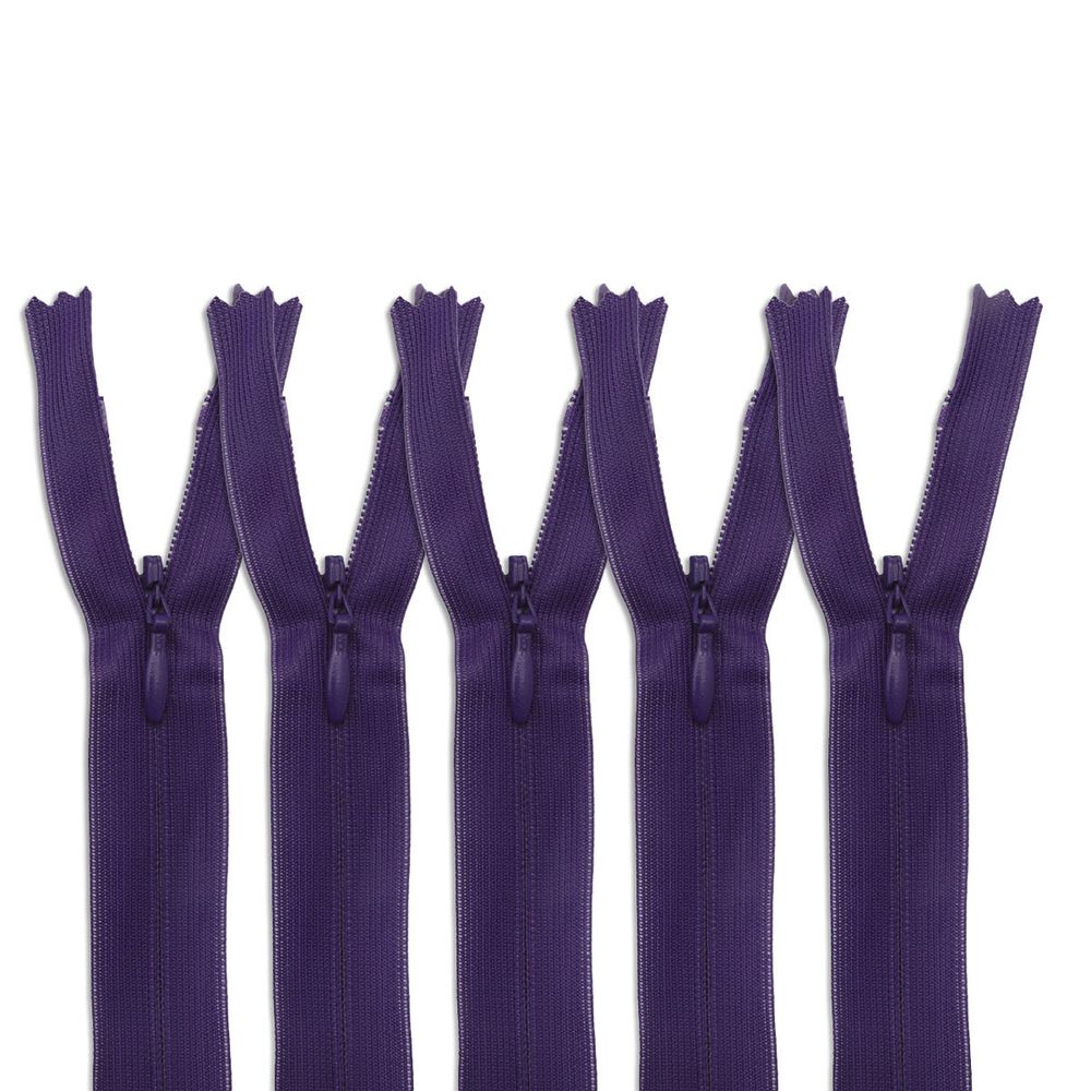 Молния потайная (скрытая) Т3 (3 мм) 1 зам., н/раз., 20 см, фиолетовый, 31226 / 20, 10 шт