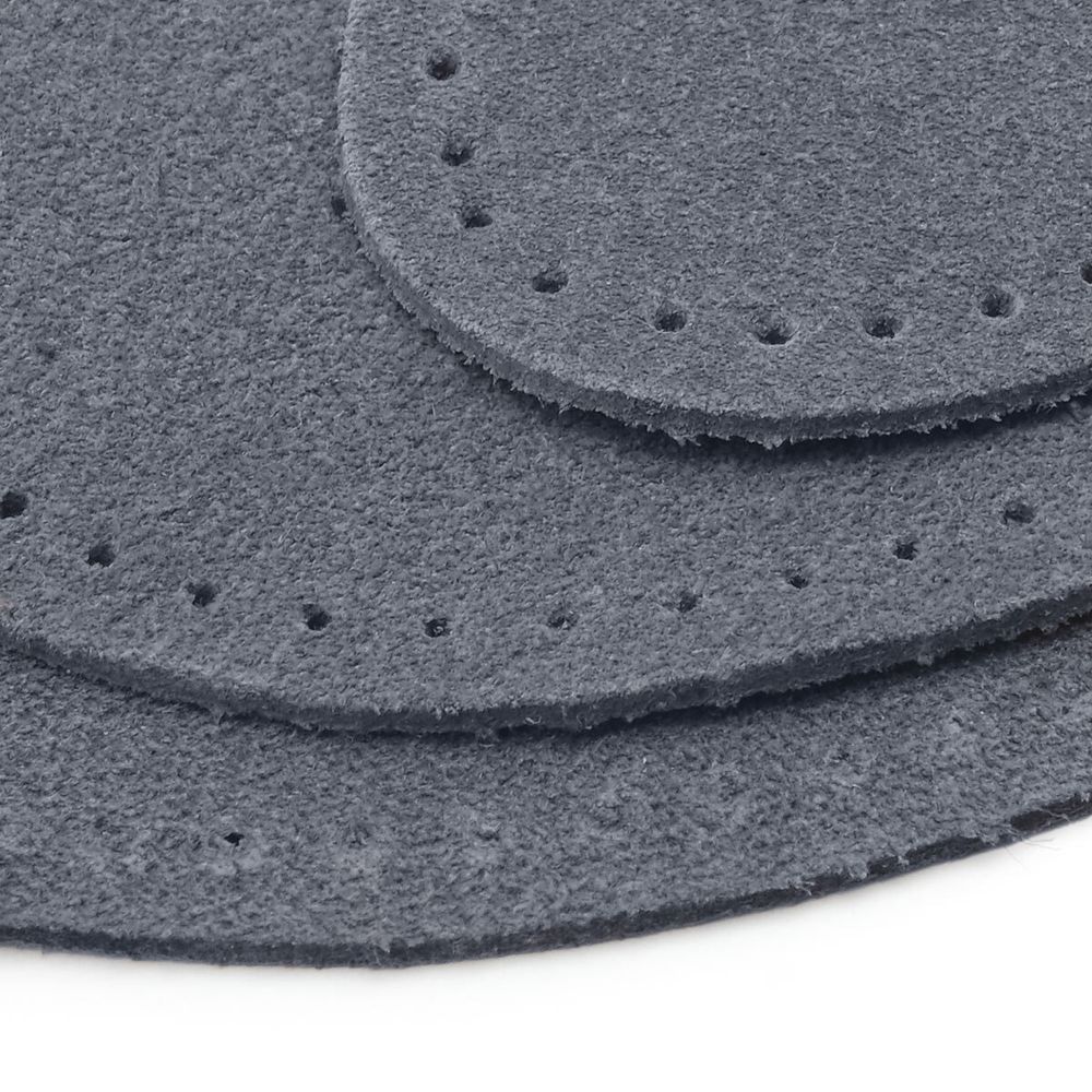 Набор заплаток пришивных из замши, овал 4х5,5см, 6х8,2см, 8х10,9см, с перфорацией, 3 шт (26 серый), 59404