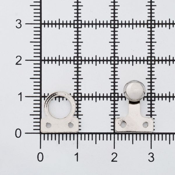 Крючки пришивные декоративные 10х21 мм, никель, 10 шт