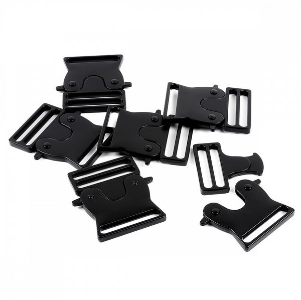 Фастекс (пряжка трезубец) металл 38 мм, 59x43 мм, мат.черный, 6 шт