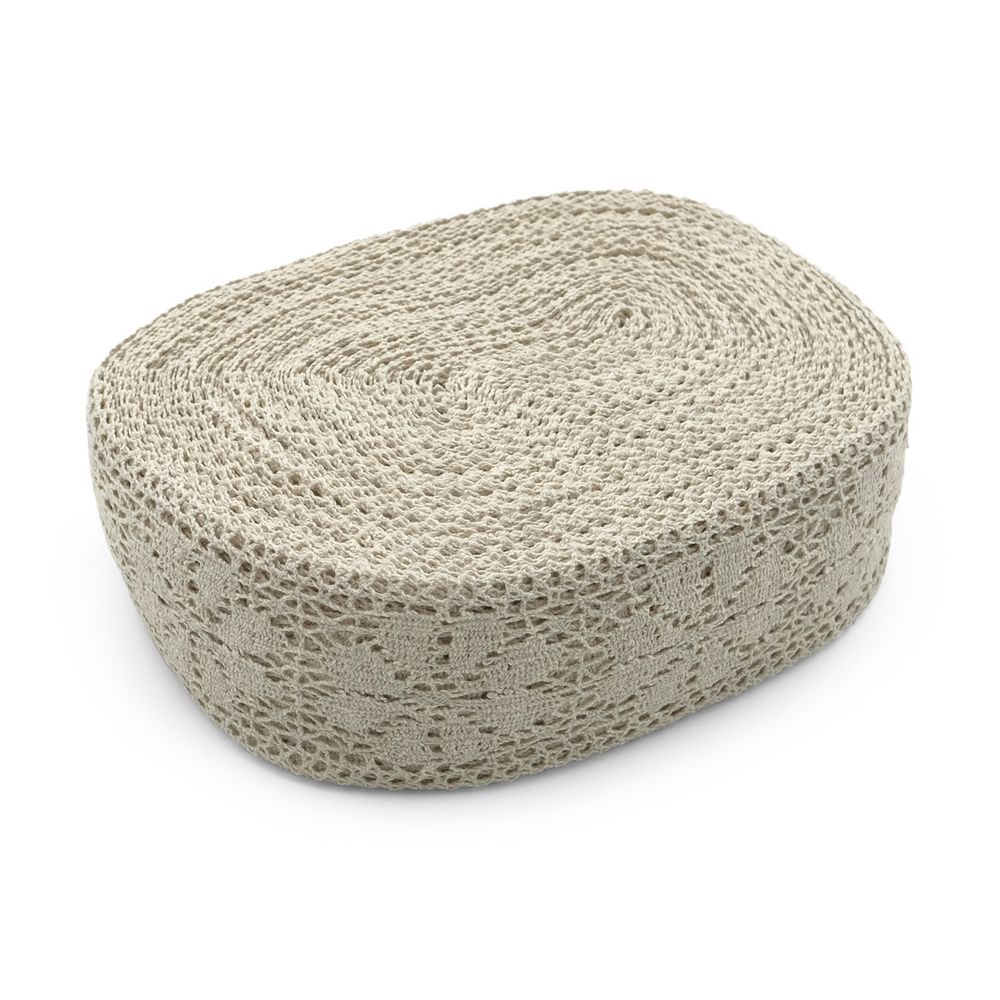 Кружево вязаное (тесьма) хлопковое 60 мм / 25 метров, рис.60.01.178 (лен) С3749Г17