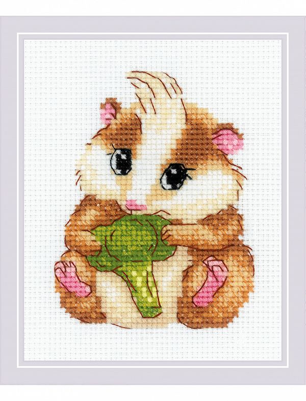 Набор для вышивания нитками Риолис 2185, Хомячок, 13х16 см