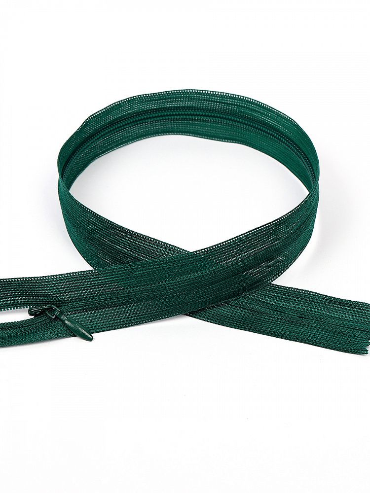 Молния потайная (скрытая) Т3 (3 мм) 1 зам., н/раз., 50 см, S869 т.зеленый, 50 шт, Mzip Молния потайная (скрытая) Т3 (3 мм) 1 зам., н/раз., 50 см, S869 т.зеленый, 50 шт, Mzip