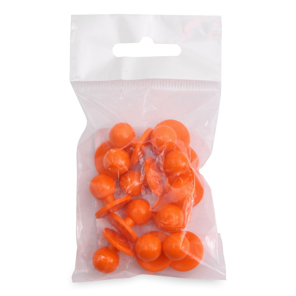 Пуговицы Пукли для поварских курток 12 шт, 10мм (d основания=18мм, h=16мм) (оранжевый)