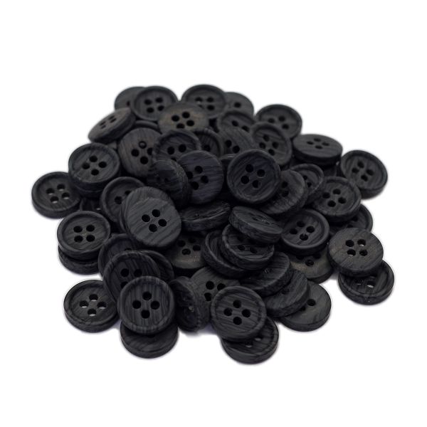 Пуговицы 4 прокола 18L (11мм), (Blk-02 черный), CN2732, 144 шт