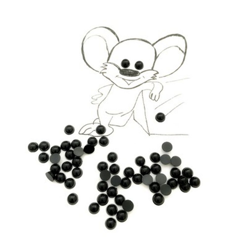 Глазки клеевые арт.КЛ.26248 цв. черный 6 мм уп.50 шт