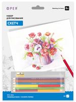 Скетч для раскрашивания цветными карандашами Фрея, RPSС-0026 Любимые маки 29.7х21 см, 1 л