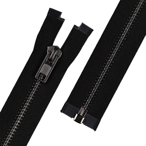 Молния металл Т8 (8 мм) 1 зам., разъем., 70 см, черн.никель, 002 черный, ZIP 8B Gamma, 10 шт