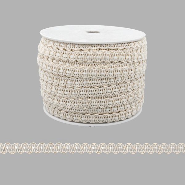 Тесьма отделочная 8мм / 40м (02 молочный), 07-8021