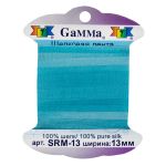 Лента (тесьма) шелковая 13.0 мм / 9.1±0.5 метров, M044 св.голубой/голубой, Gamma SRM-13