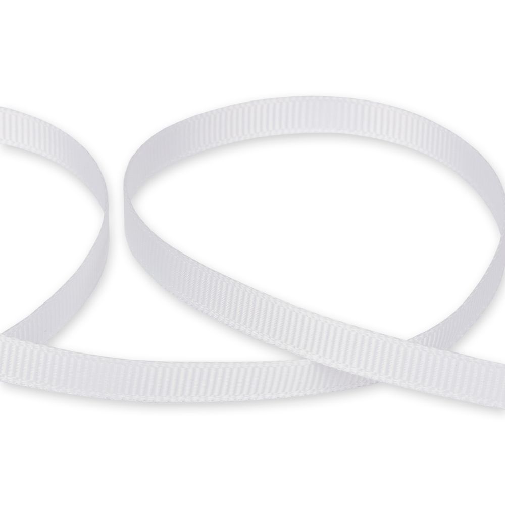 Лента репсовая (в рубчик) 6.0 мм / 45.5 метра, 001 белый, Gamma GR-06