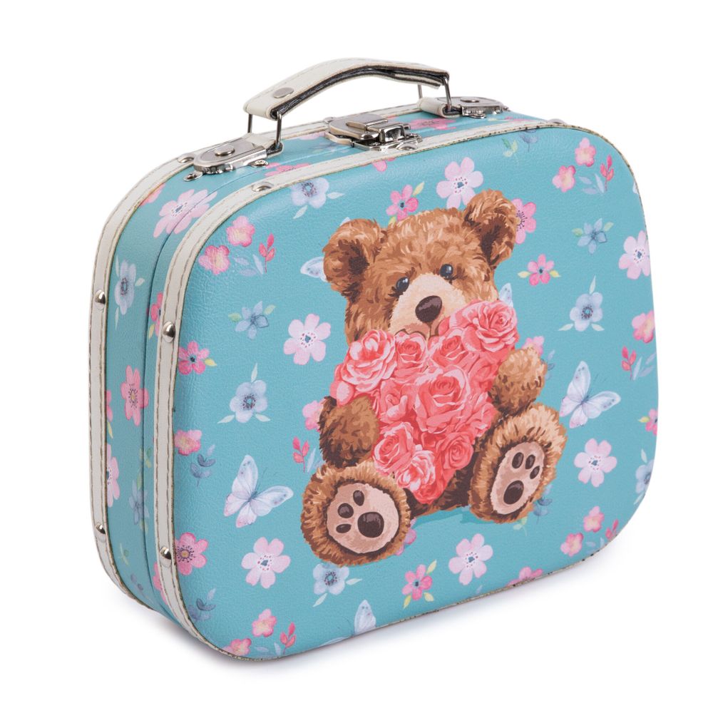 Шкатулка декоративная чемоданчик 25х21х7.5 см, 015 Розовое сердце, Gamma DBQ-02