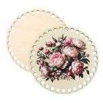 Набор донышек для вязания Матовый фанера ⌀15х0.4 см, 2 шт, 06 Пионы, Love2art ДВ-02