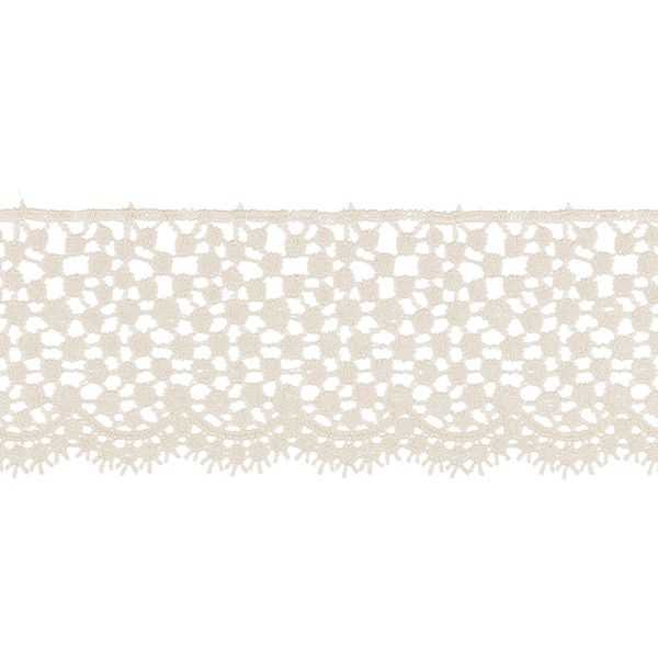 Кружево гипюр (плетёное) 65 мм / 10 м, бежевый, Gamma GGM-6501