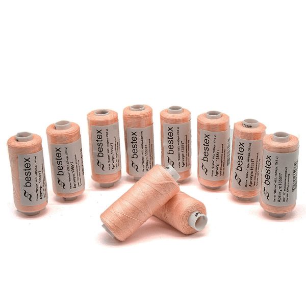 Нитки швейные бытовые Bestex 40/2, 365 м (400 ярд) / 10 кат., 033 розовый жемчуг