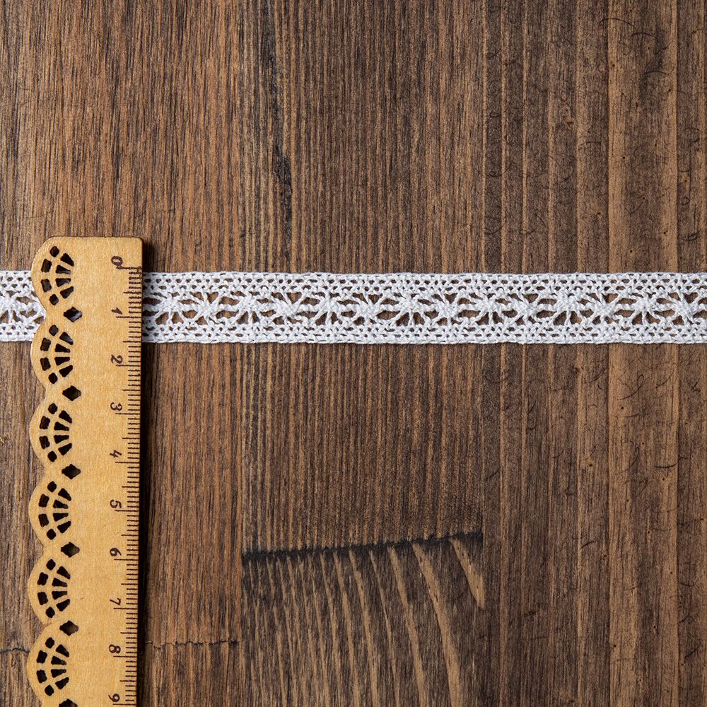 Кружево вязаное (тесьма) 15 мм / 10 метров, цв.02 белый, Kruzhevo