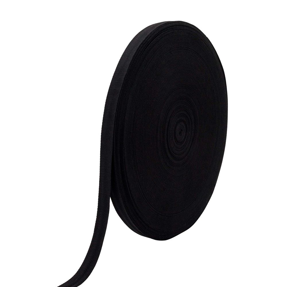 Стропа (ременная лента) 26 мм / 100 метров, [17.55 г/пог.м], матовая, имитация хлопка, 17 черный, 3Al357