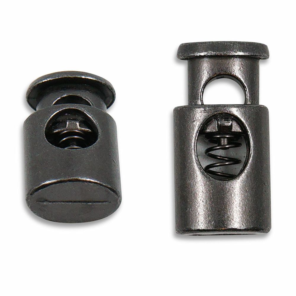 Фиксатор (стопор) для шнура металл 1 отв., 20х10 мм, (in ⌀4.5 мм), цв.черный никель, 10 шт