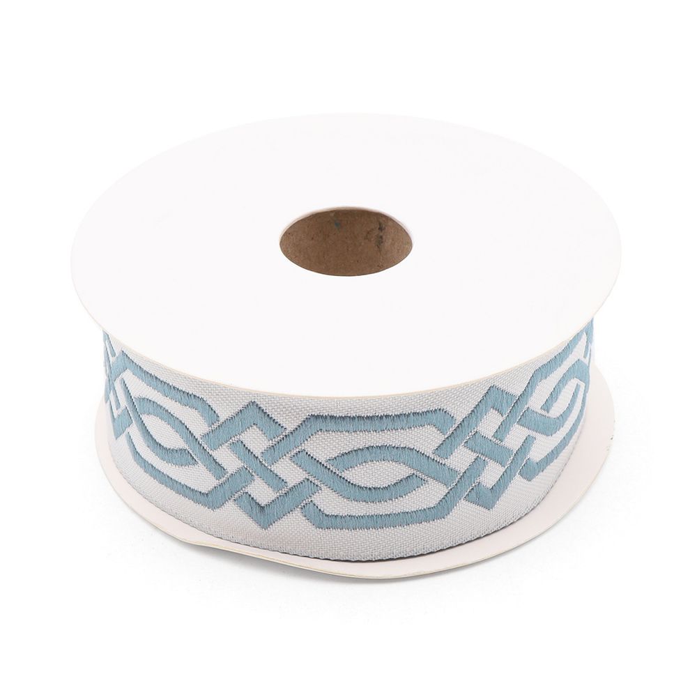 Лента (тесьма) жаккардовая 35.0 мм / 10±0.5 метров, бордюр Кельтский орнамент 35272 V5 джинс