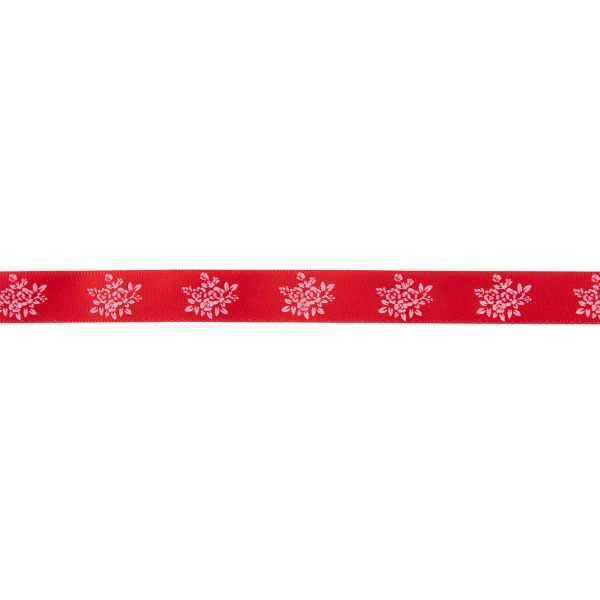 Лента атласная с рисунком 12.0 мм / 22.8 метров, F1 112/001 т.красный/белый, Gamma ALP-121