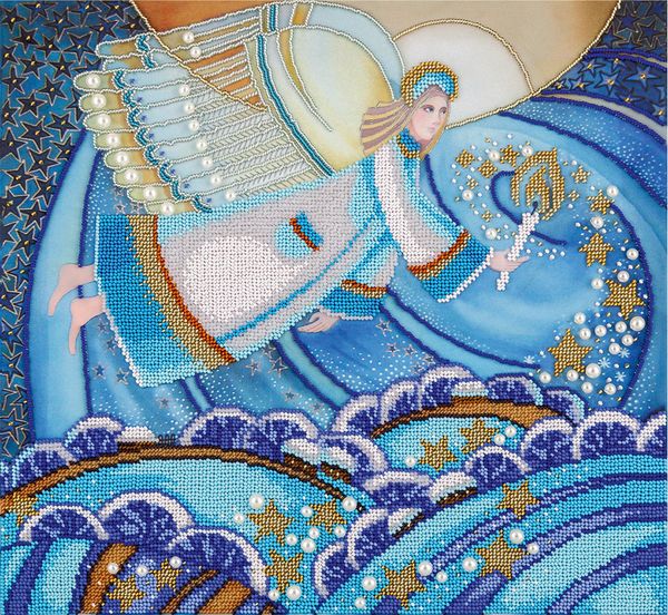 Набор для вышивания бисером Panna, Ангел рождества, 37,5х35 см
