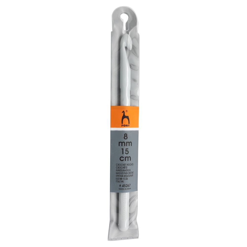 Крючок для вязания Pony ⌀8,0 мм, 15 см, пластик 45267