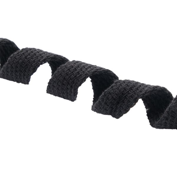 Шнур плоский плетеный х/б ⌀15.0 мм / 20 метров, цв.3 черный